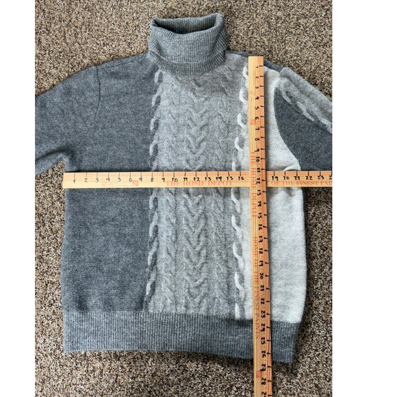 Paisley & Gray Gray Turtleneck Sweater  Slim Fit Men’s Cable Knit Pullover Sz L - Picture 8 of 8